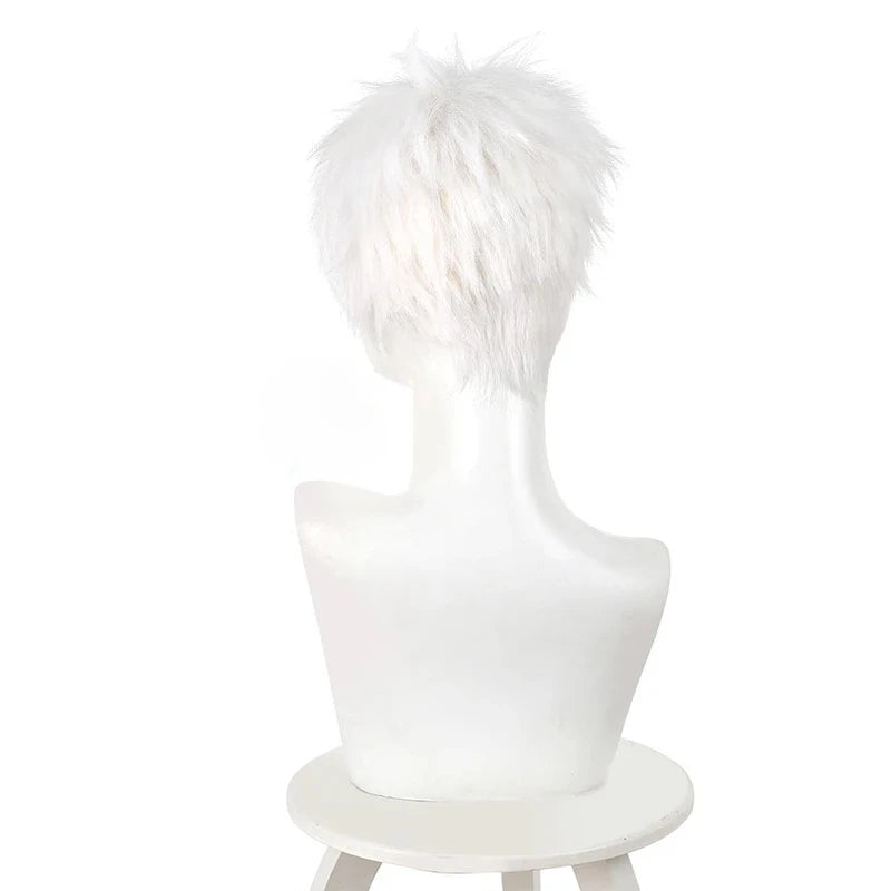 Anime Cosplay Wig - White Short Hair for Role Play & Halloween Costume