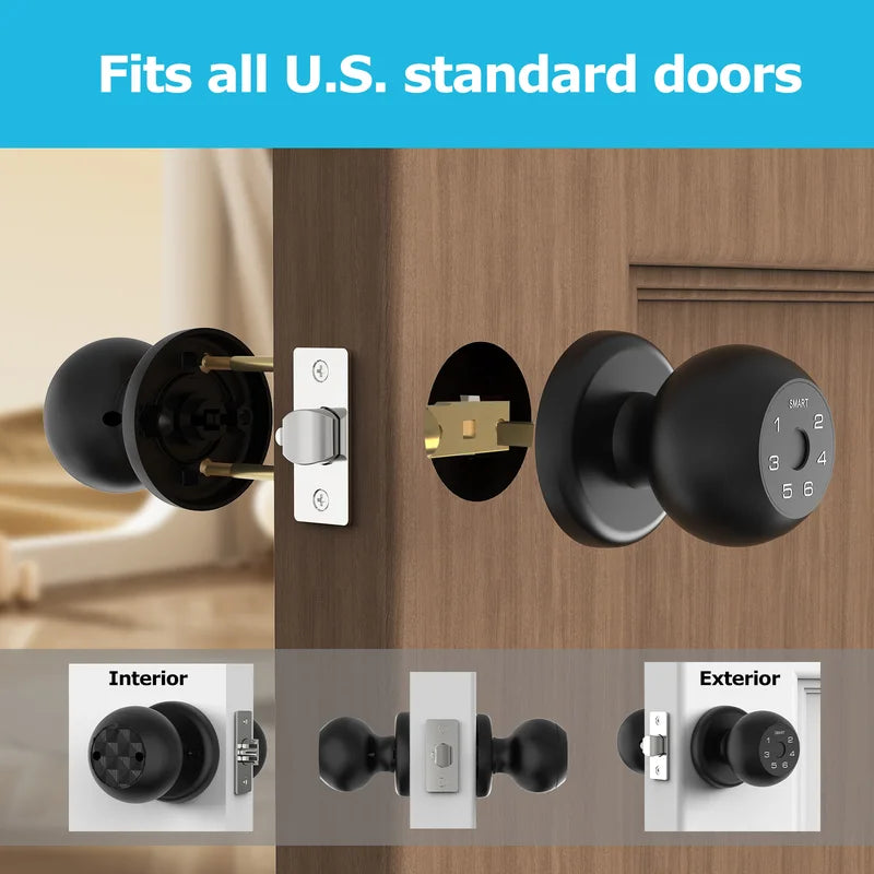 Electronic Smart Fingerprint Door Lock with App Control & Keypad