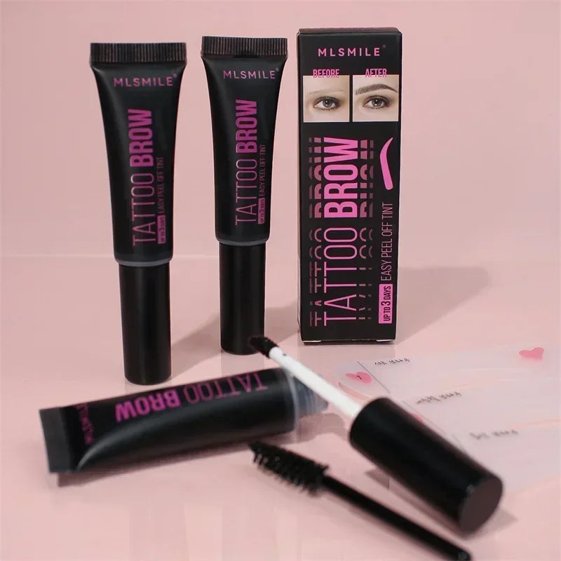Waterproof Semi-Permanent Eyebrow Gel - Long Lasting Tint & Peel Off Makeup
