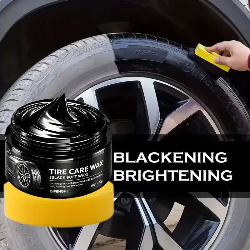 Tire Care Wax Black Soft Wax - Instant Gloss & UV Protection for Vehicle Tires