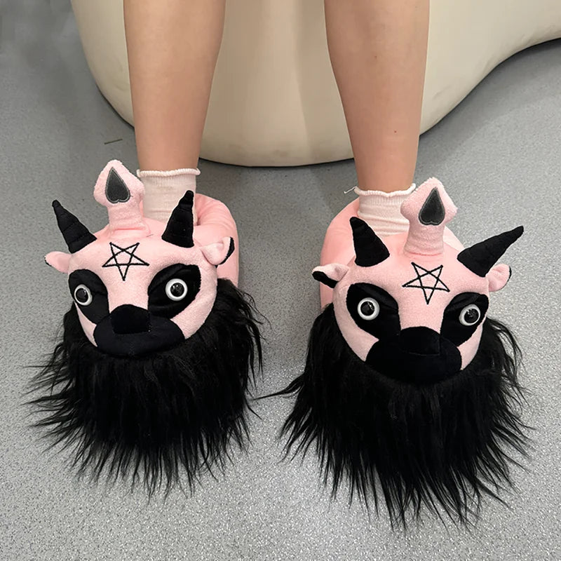Halloween Plush Slippers Horror House Shoes Dark Lord Costume Footwear