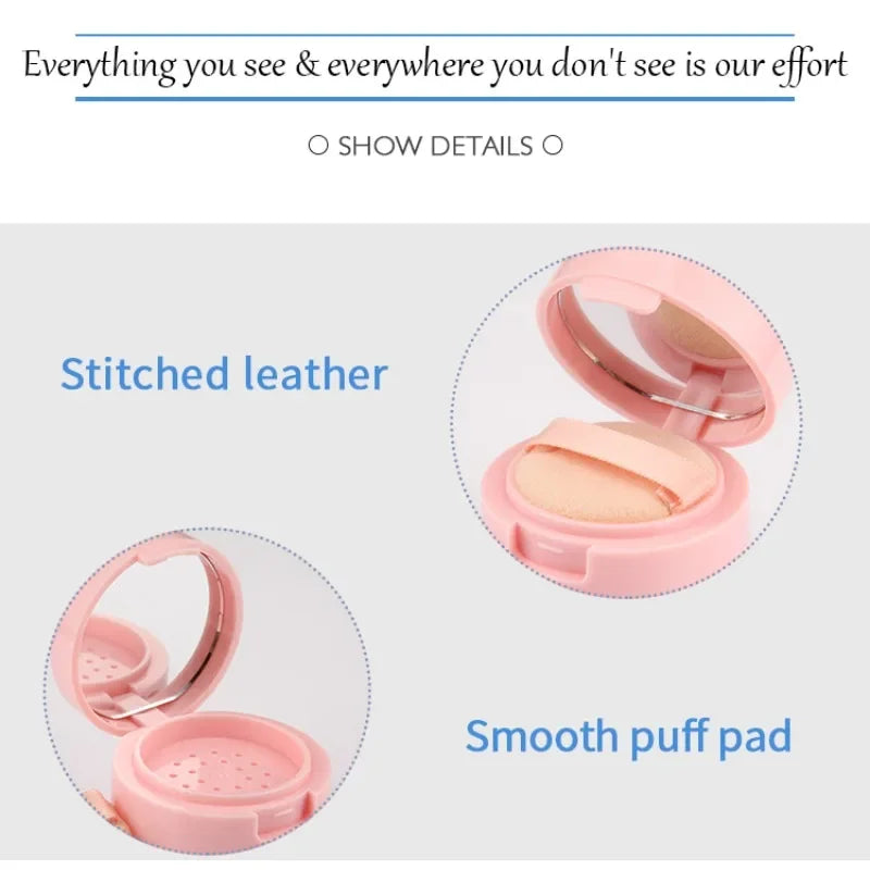 Portable Makeup Powder Container with Sifter and Mirror - Travel Cosmetic Jar