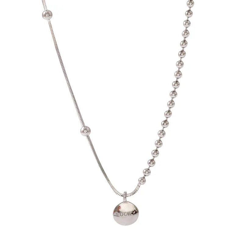 Lucky Beanie Letter Necklace for Women - Silver & Gold Variants, Short Clavicle Chain Jewelry Gift