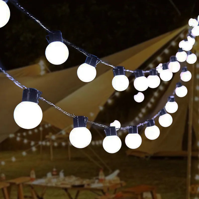 Outdoor Solar String Lights for Garden Yard Holiday Decoration Waterproof LED Bulbs