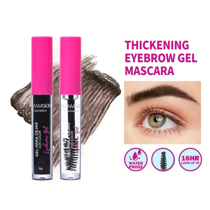 Waterproof Tinted Brow Gel Kit with Clear Brow Glue & Long-Lasting Finish