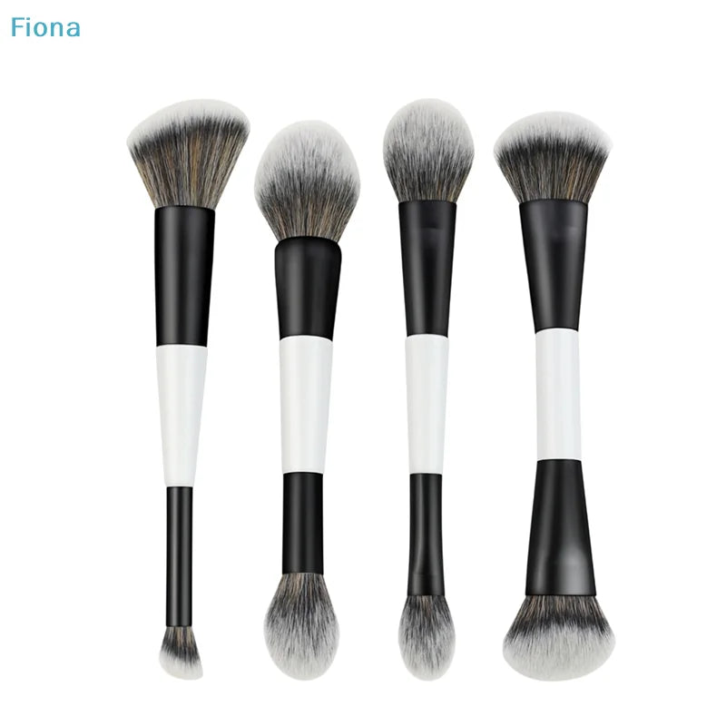 Dual-Ended Makeup Brush for Foundation, Blush, Contour, Eyeshadow & Concealer