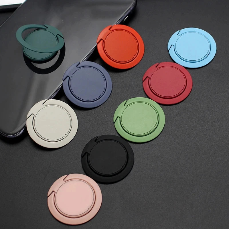 Colorful Finger Ring Phone Holder for Car & Desk - 360° Rotating Mount, Metal Stand
