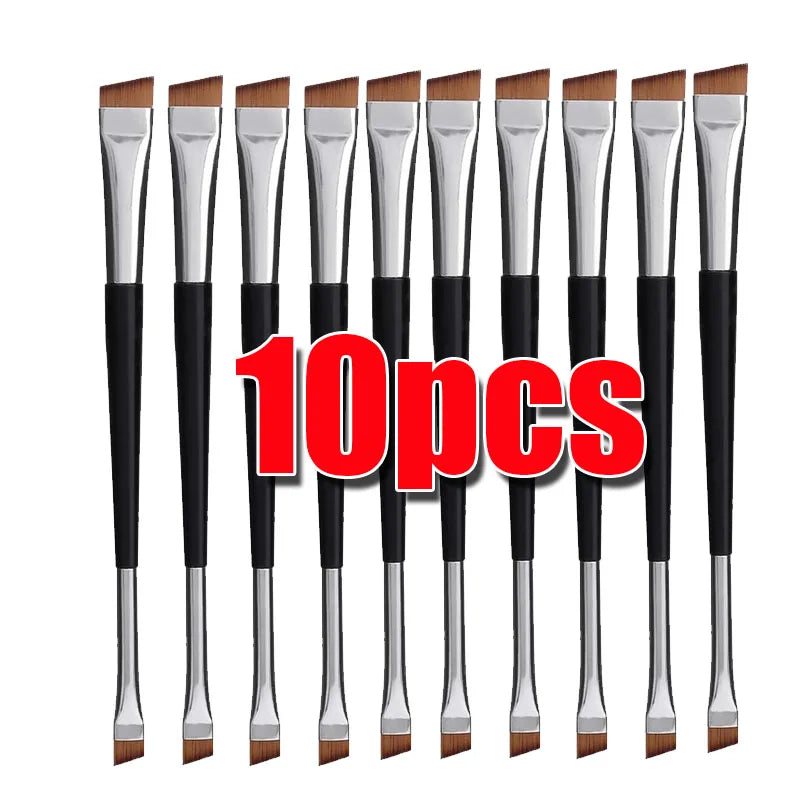 Double Head Eyeliner & Eyebrow Brush Set - Portable Makeup Tools