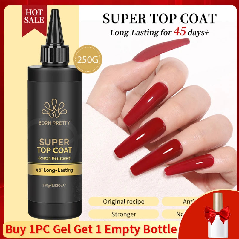 Long Lasting Nail Gel Polish Top Coat Reinforcement UV LED Nail Art Varnish