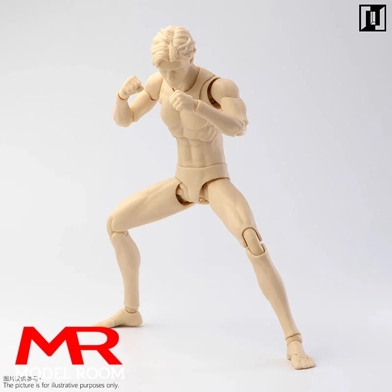1/12 Scale Action Figure Model Kit - Male Lean Thin Joint Body, Super Flexible, 16.2cm, White & Black Variants