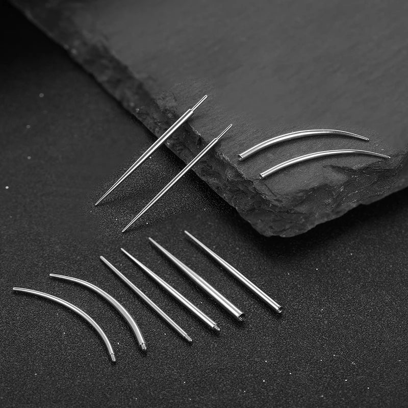 10pcs Stainless Steel Piercing Guide Rods for Jewelry Stretching & Threaded Piercings