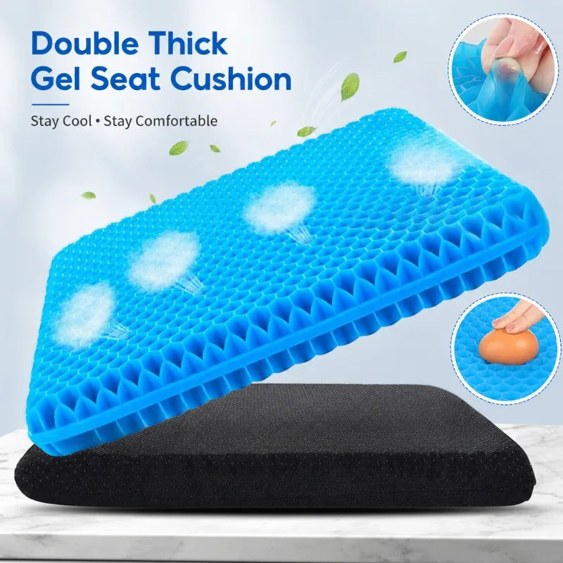 Breathable Honeycomb Gel Cooling Seat Cushion for Car Office Home Use