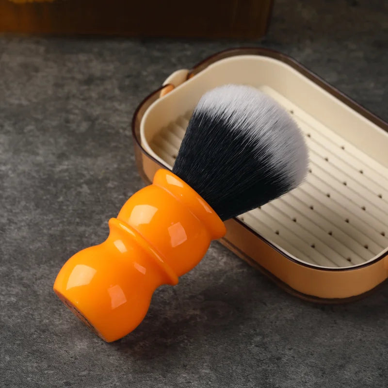 Synthetic Hair Shaving Brush with Orange Handle, 24mm Tuxedo Knot