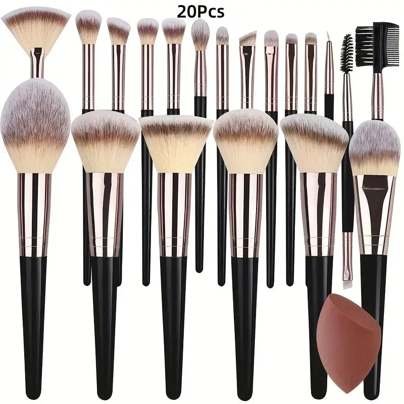Professional Makeup Brushes Set with Soft Fluffy Eyeshadow Foundation Blush Kabuki Tools
