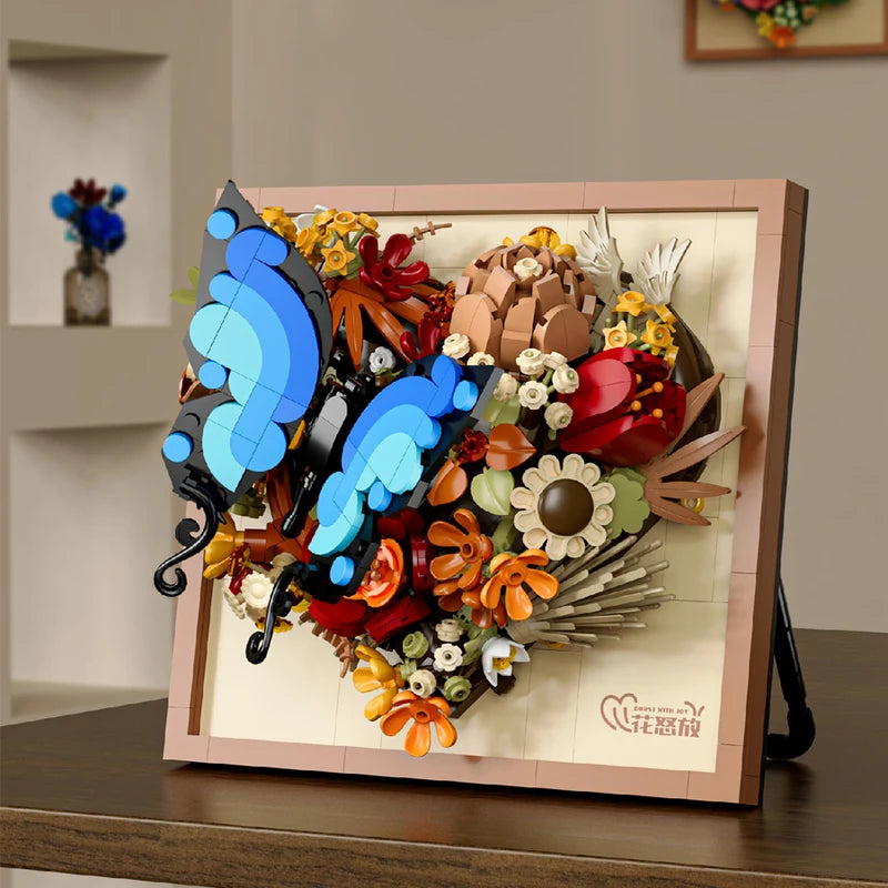 DIY 3D Picture Frame Building Blocks Flowers for Home Decor & Gifts