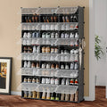 Large Plastic Shoe Storage Cabinet for 72 Pairs - Portable Organizer with Doors