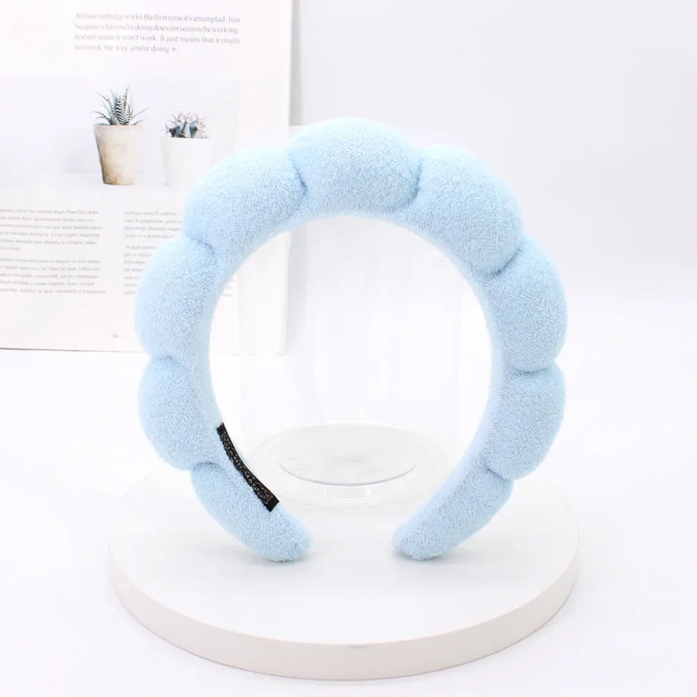 Women Girls Bubble Terry Cloth Hair Headbands - Soft Retro Hair Accessories
