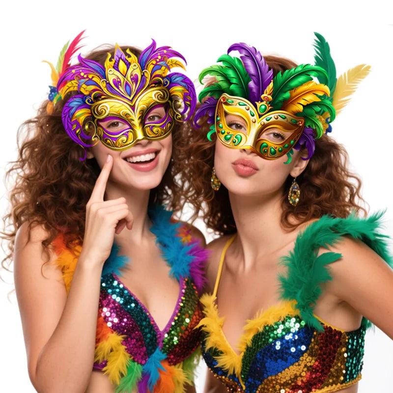 6-Piece Carnival Party Masks for Weddings, Holidays & DIY Decorations