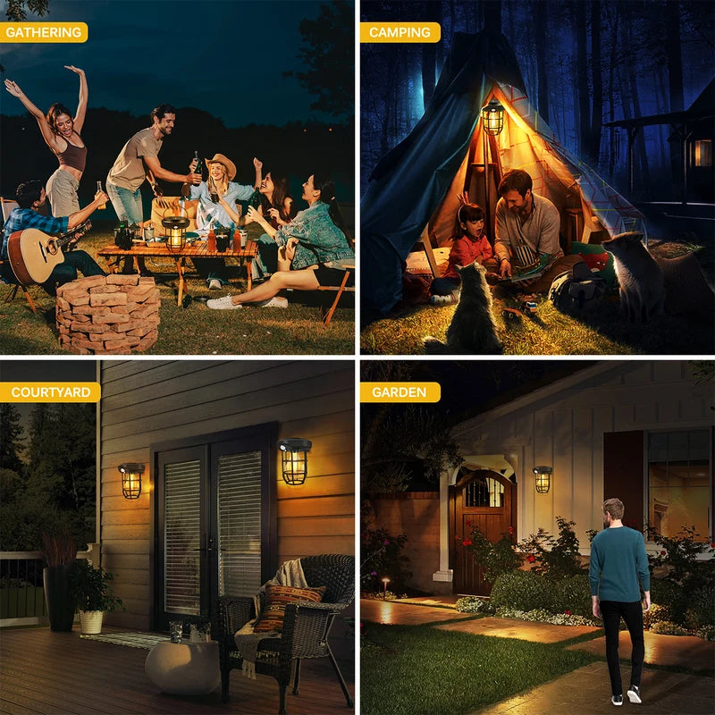 Solar Bulb Lantern Waterproof Wall & Hanging Light E27 Retro Style Decor