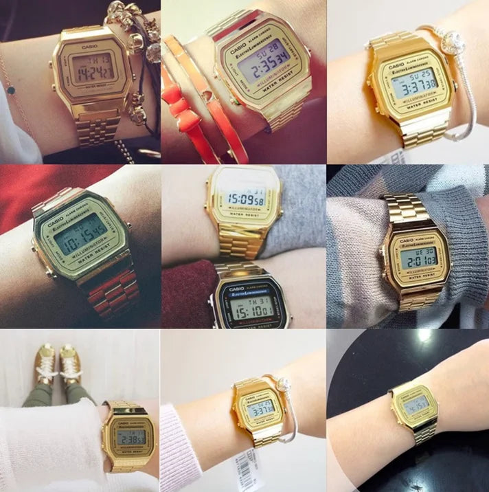 Casio Vintage Square Digital Watch Men’s Classic Metal Sports Wristwatch