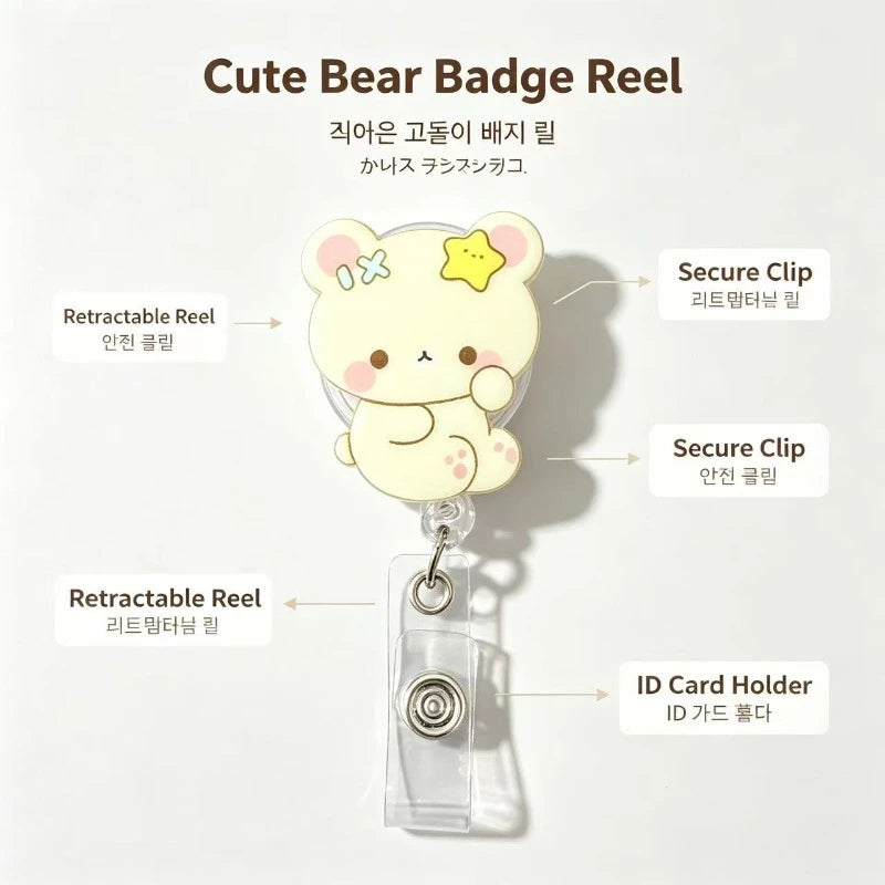 Retractable Rope Badge Holder with Buckle - Rebound ID Lanyard for Work or Keys