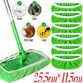 Reusable Microfiber Mop Pads for Floor Cleaning - Green, 25.5x11.5cm
