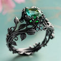 Vintage Alloy Green Zircon Ring - Creative Totem Jewelry for Men & Women