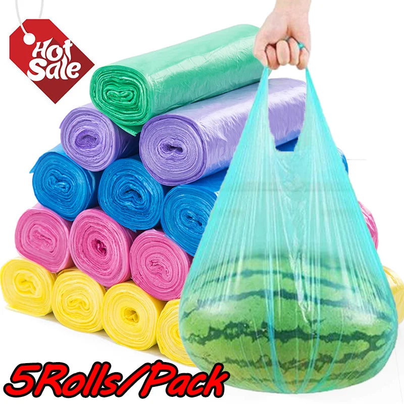 Disposable Garbage Bags 60Pcs Set - Durable Kitchen Waste Trash Pouches