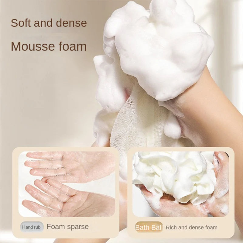 Soft Skin-Friendly Floral Lace Bath Sponge with Soap Storage Bag - 2-in-1 Exfoliator and Shower Accessory
