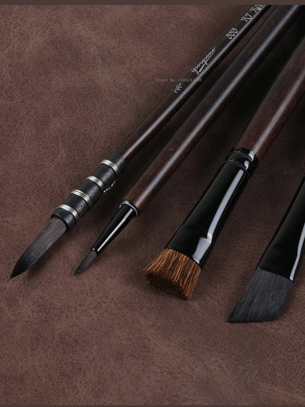 Watercolor Paint Brush Set 10 Pcs with Nylon & Rat Hair, Travel-Friendly Art Supplies