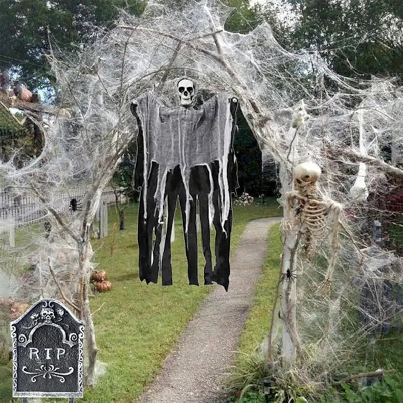 Halloween Spider Web Decorations with Fake Spiders, Stretch Cobwebs for Indoor Outdoor Party
