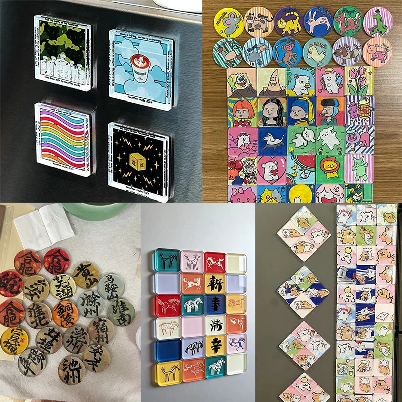 DIY Refrigerator Magnet Kit with Acrylic and Magnetic Sets - Creative Home Decor