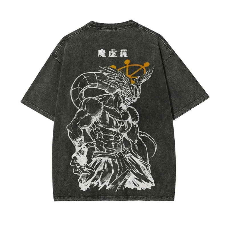 Anime Graphic T-Shirt - Jujutsu Kaisen Mahoraga Wheel Oversized Men’s Streetwear