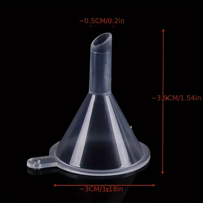 Mini Transparent Plastic Funnels Set for Liquid Filling Perfume Oil Crafts