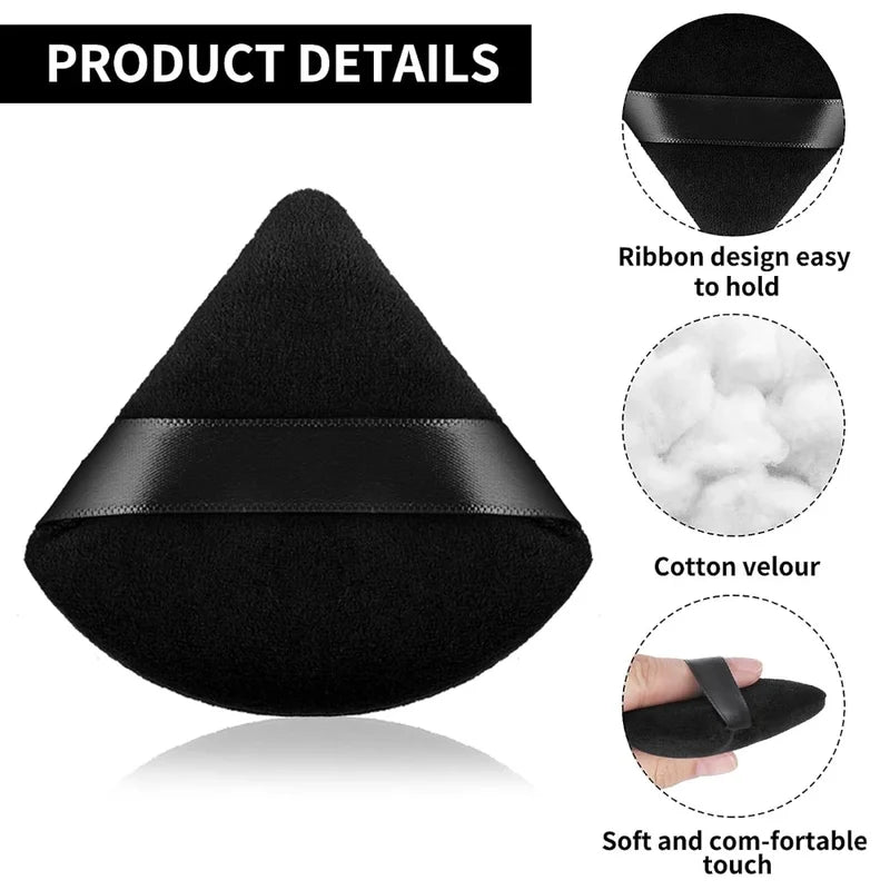 Triangle Velvet Powder Puff Makeup Sponge - Soft Cosmetic Blending Tool