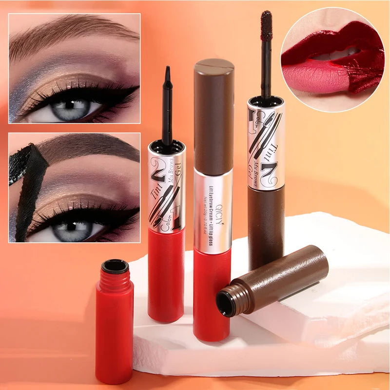 Dual-Ended Peel Off Eyebrow & Lip Tattoo Tint - Waterproof Long Lasting Makeup