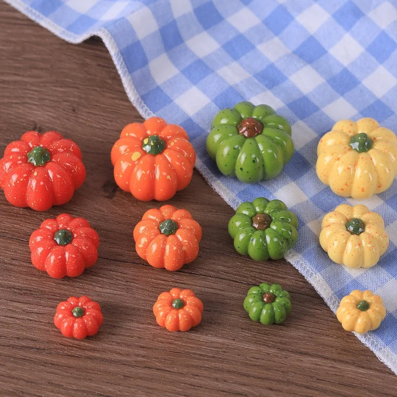 Mini Resin Pumpkin Set for DIY Micro Landscaping Halloween Thanksgiving Decorations - 10-50 pcs