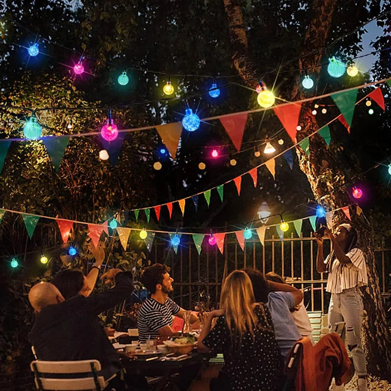Outdoor Solar String Lights 100 LED Crystal Globe Waterproof Fairy Light