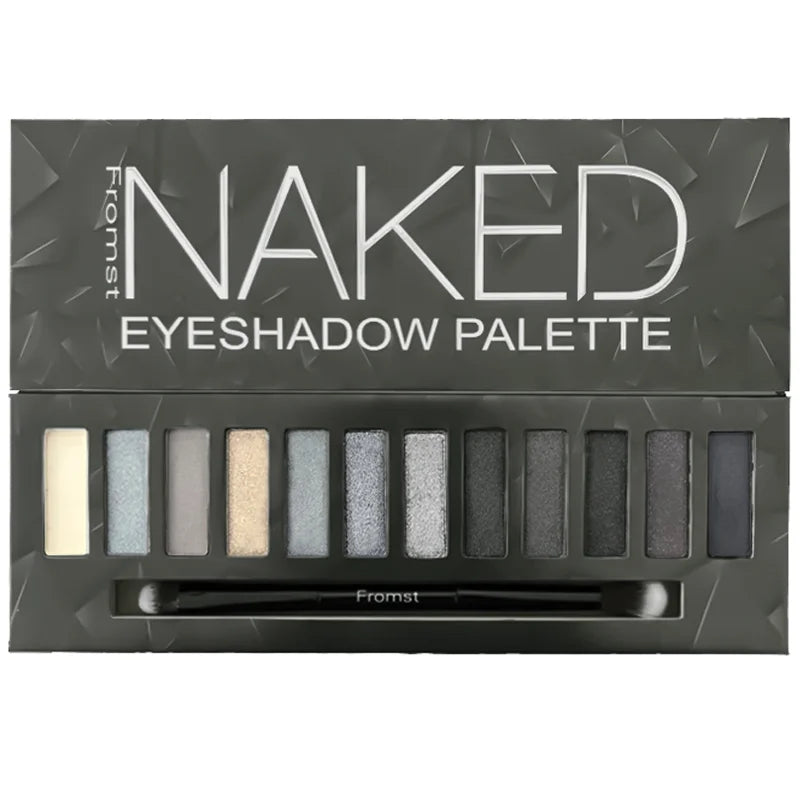 Gothic Core Eyeshadow Palette with 8 Makeup Brushes - Dark Tones, High Pigment, Vegan Formula