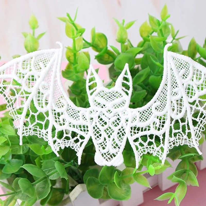 Halloween Embroidery Bat Patch for Clothing Bags Curtains DIY Repair - Black & White