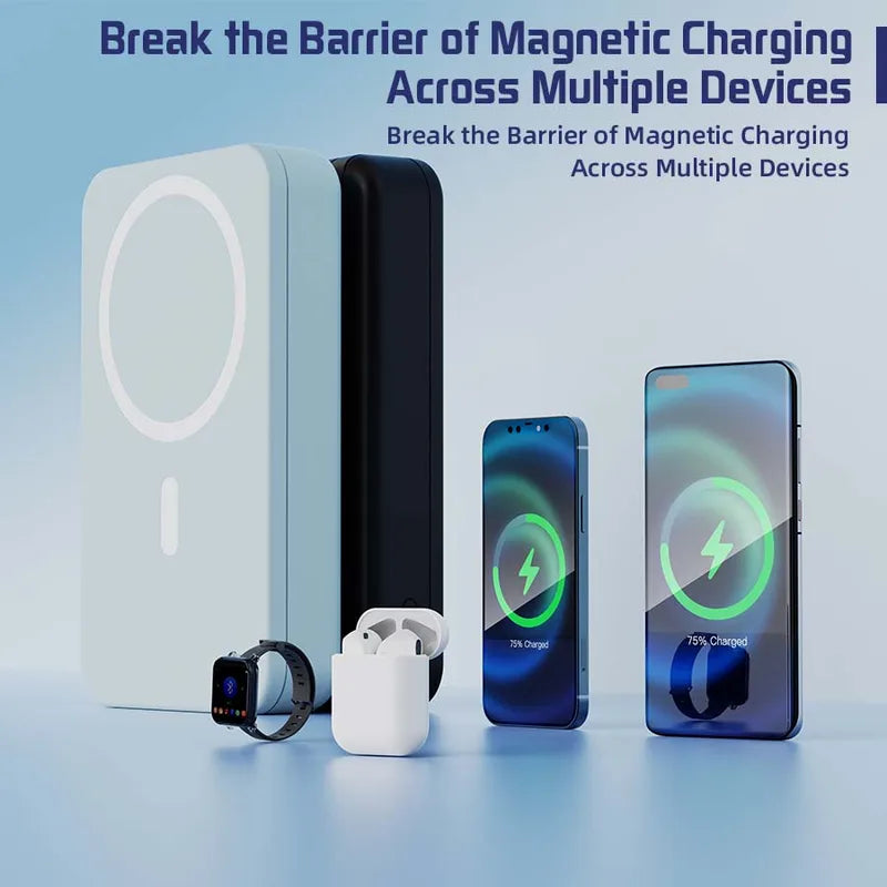10000mAh Magnetic Wireless Power Bank with Fast Charging & Portable Stand