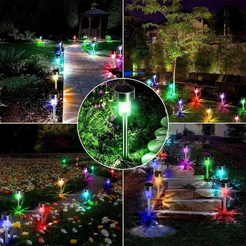 10 Pack Solar Garden Path Lights Waterproof Outdoor Landscape LED Yard Lighting