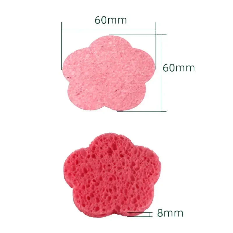 20PCS Natural Cellulose Face Cleaning Sponges for Exfoliating and Makeup Removal