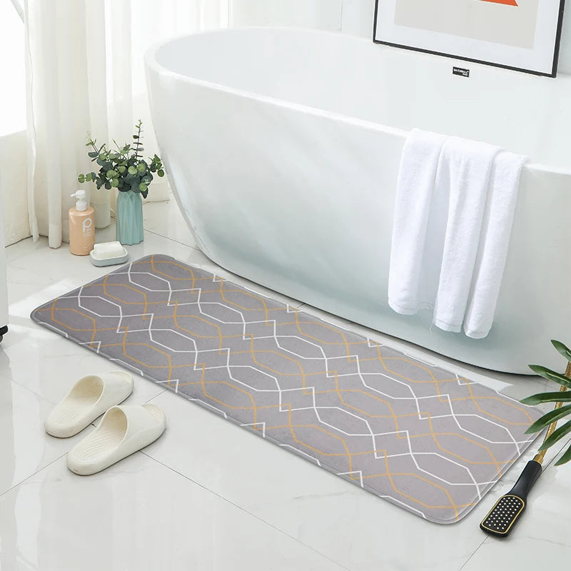 Long Plush Bedside Carpet Floor Mat for Living Room and Bedroom - Non-slip