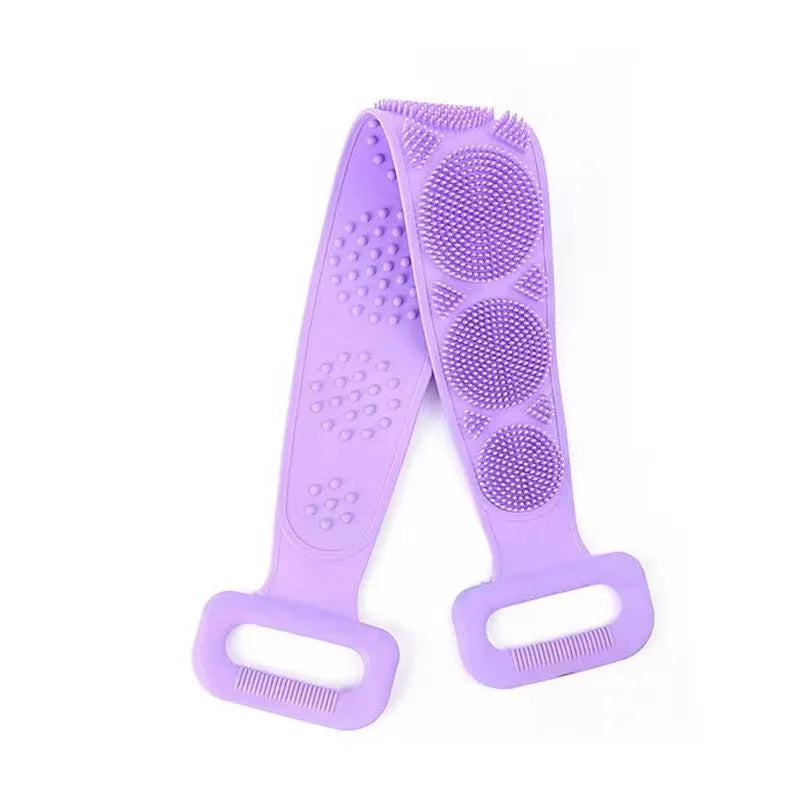 Silicone Bath Shower Brush Scrubber Massage Rubbing Back Rinse Skin Cleanse Tool