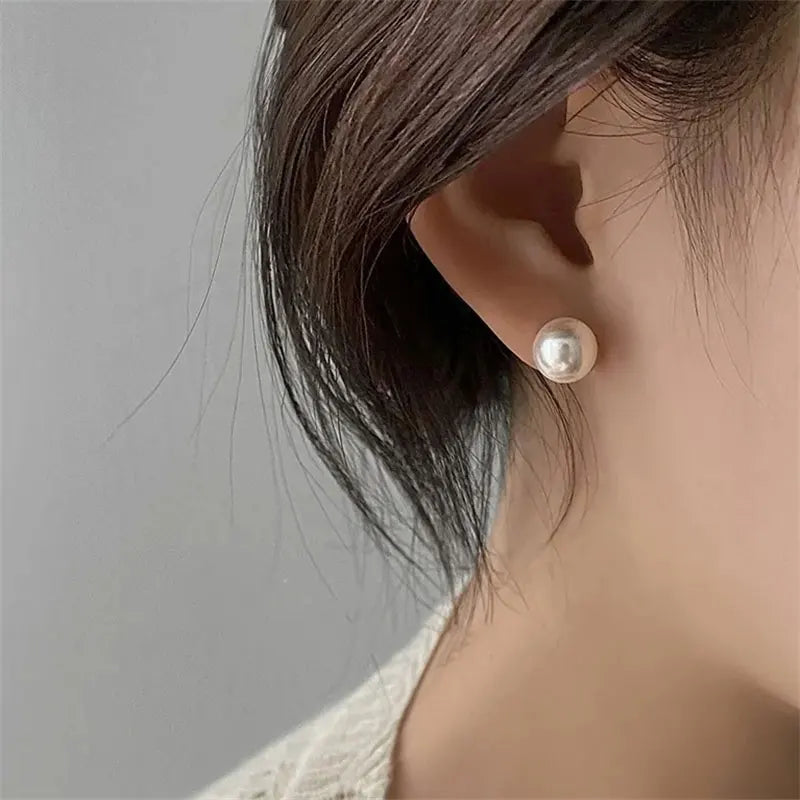 Sterling Silver Pearl Earrings 4-14mm Stud Jewelry for Women Gift