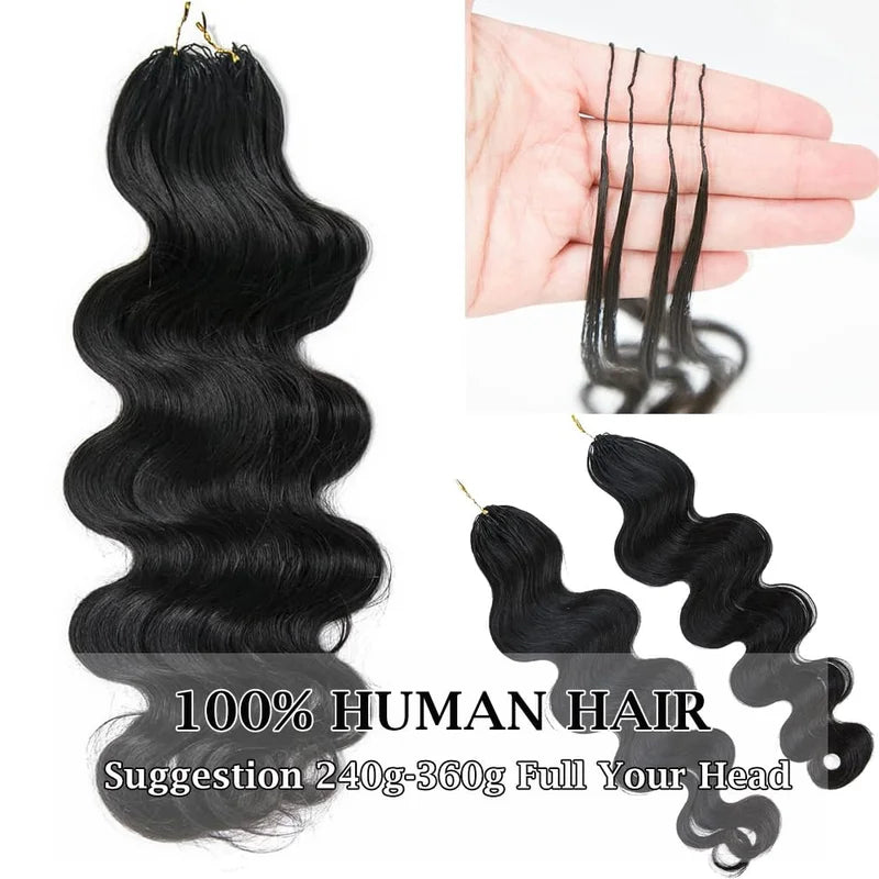 Knotless Pre Separated Body Wave Human Hair Extensions - Brazilian Hair