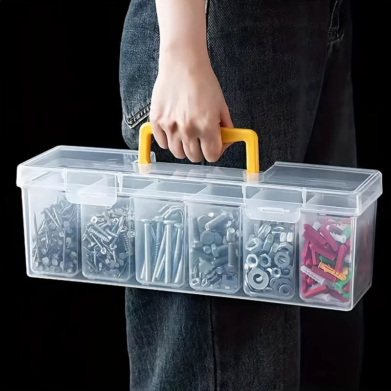 7-Piece Multi-Compartment Tool Storage Box Set for Screws Wrenches Hardware