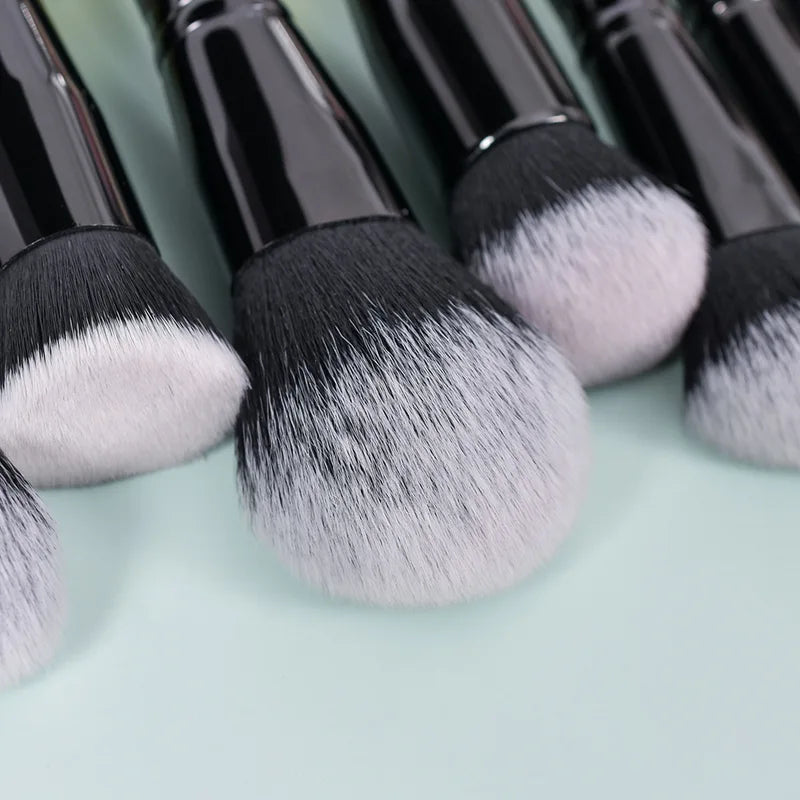 15pcs Makeup Brush Set with Synthetic Hair for Face & Eyes - Professional Cosmetic Tools