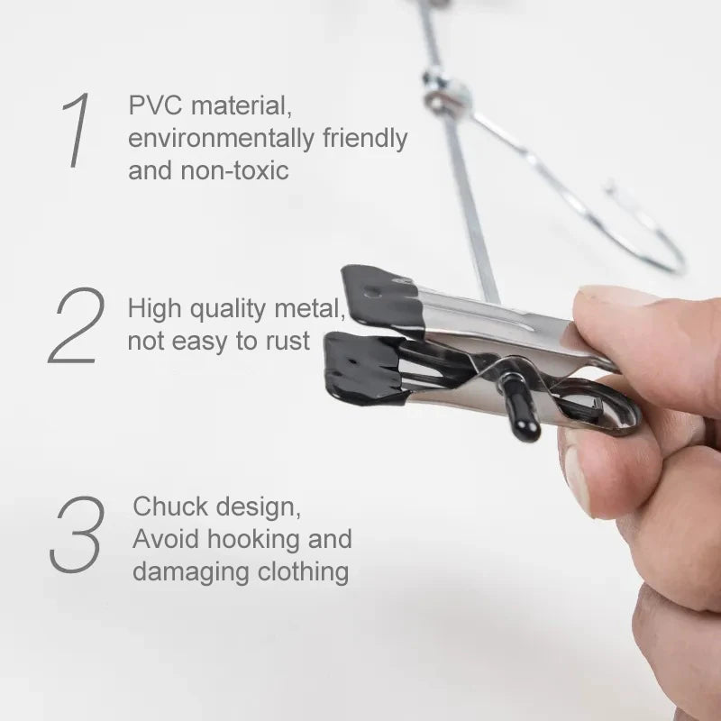 Heavy Duty Metal Trousers Clips Hangers for Jeans Skirts Pants Wardrobe Organizer